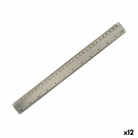 Ruler Pincello AR1607007 AR1607007 Silver Aluminium 0,5 x 35,5 x 4 cm (12 Units)