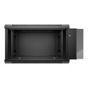 NETRACK 019-060-645-022 Netrack wall/hanging cabinet 19,6U/450 mm,glass door,black,remov. side pan.