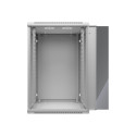 NETRACK 019-180-66-021 Netrack wall/hanging cabinet 19,18U/600 mm,glass door,grey,remov. side pan.