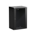 NETRACK 019-180-645-022 Netrack wall/hanging cabinet 19,18U/450 mm,glass door,black,remov. side pan.