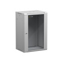 NETRACK 019-180-645-021 Netrack wall/hanging cabinet 19,18U/450 mm,glass door,grey,remov. side pan.