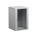 NETRACK 019-180-66-021 Netrack wall/hanging cabinet 19,18U/600 mm,glass door,grey,remov. side pan.