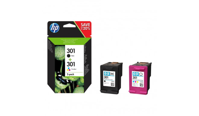 HP 301 tindikassettide komplekt 2-pack standardmaht (must ja värvikassett)