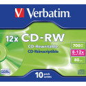 VERBATIM CD-RW 80 min. / 700MB 8x 10-pack jewelcase