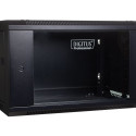 DIGITUS DN-WU19 06U/450/B DIGITUS Wall Mount Cabinet 19 6U 368/600/450mm, glass door, black, unmount