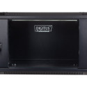 DIGITUS DN-WU19 06U/450/B DIGITUS Wall Mount Cabinet 19 6U 368/600/450mm, glass door, black, unmount