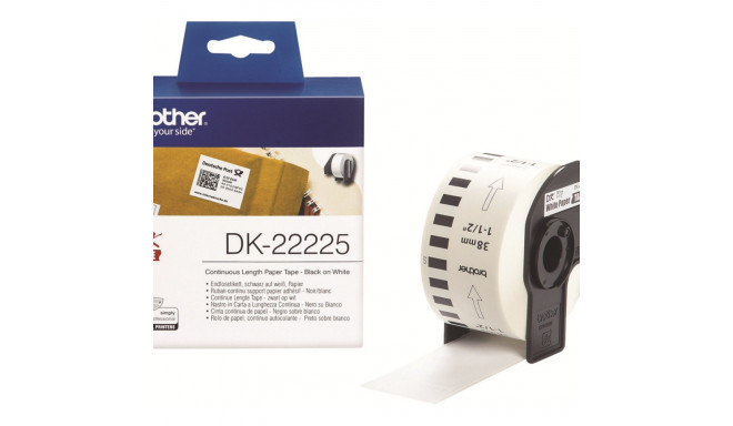 BROTHER DK22225 lõputu etiketipaber 38mm x 30.48 QL-550 500 500A 560VP 560 570 580N 650TD 1050 1050N