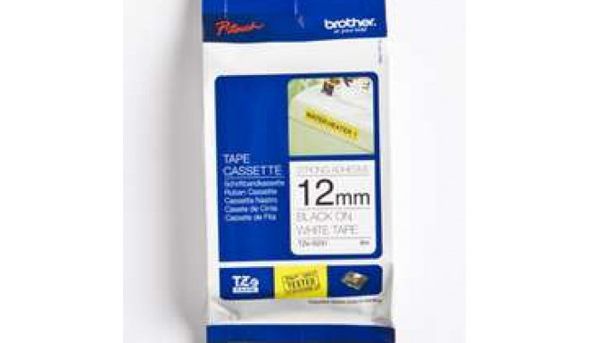 BROTHER TZES231 special tape 12mm 8m white black extra-strong adhesive for lettering instrument