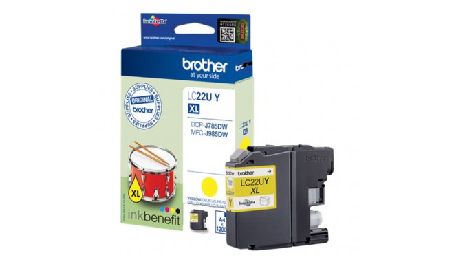 BROTHER LC22UY kollane tint 1200 lehte DCP-J785DW jaoks