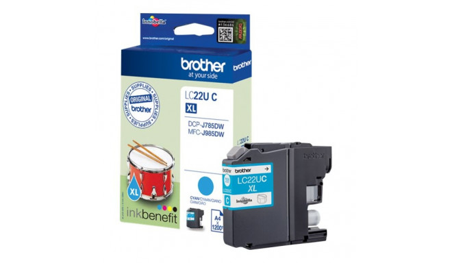 BROTHER LC22UC tindi tsüaan 1200 lehte DCP-J785DW jaoks