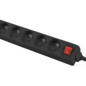 LANBERG PS1-05E-0150-BK Lanberg 1.5M Black LANTERGE CURVE 5X 230V PL WITH CIRCUIT BREAKER, FULL COPP