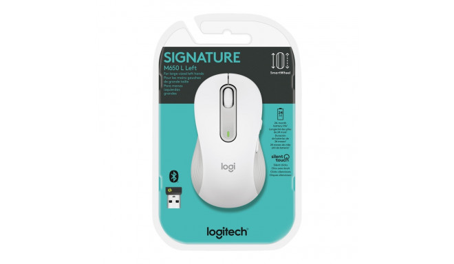 LOGITECH Signature M650 L Mouse large size optical 5 buttons wireless Bluetooth 2.4 GHz Bolt USB rec