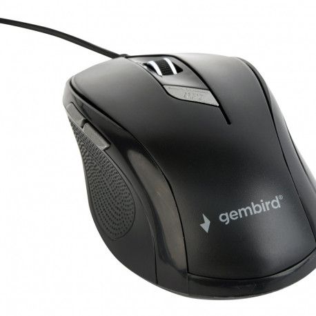 GEMBIRD MUS-6B-01 optical mouse 1600DPI USB Black 1.35m cable length