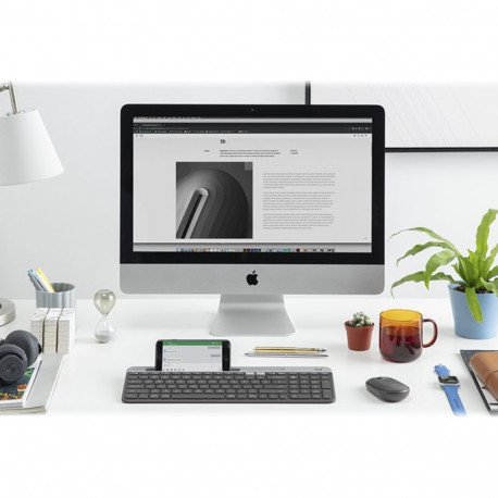 LOGITECH Slim Multi-Device K580 klaviatuur Bluetooth 2.4 GHz Põhjamaade grafiit (PAN)