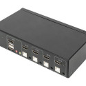 DIGITUS KVM Switch 2x1 HDMI 4-Port Single Display 4K/30Hz FreeSync