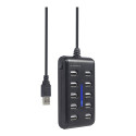 GEMBIRD 10-port USB 2.0 HUB black