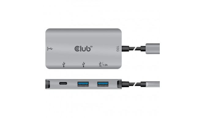 CLUB 3D USB C Gen 2 kuni 2 USB A 2 USB C andmejaotur PD laadimine 1.5A