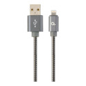 GEMBIRD CC-USB2S-AMLM-1M-BG Gembird Premium spiral metal 8-pin charging and data cable, 1m, metallic