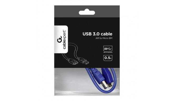 GEMBIRD CCP-MUSB3-AMBM-0.5M Gembird AM-Micro cable USB 3.0, 0.5m