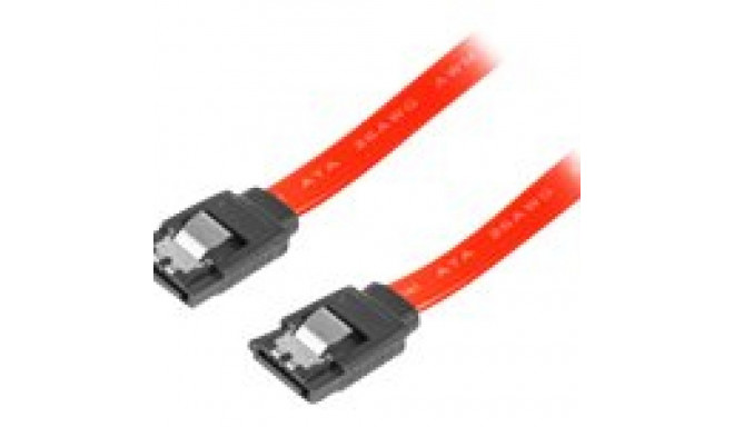 LANBERG CA-SASA-14CC-0050-R Lanberg cable SATA DATA II (3GB/S) F/F 50cm METAL CLIPS RED