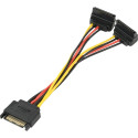 GEMBIRD CC-SATAM2F-02 Gembird cable power SATA 15 pin -> 2x SATA HDD (angled connectors)