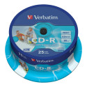 VERBATIM inkjet printable CD-R 80 min. / 700 MB 52x 25-pack spindle DataLife Plus, white photo surfa