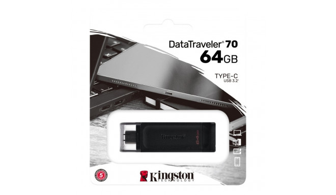 Kingston mälupulk 64GB DataTraveler 70 USB-C 3.2 Gen 1