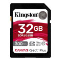 Kingston mälukaart SDHC 32GB Canvas React Plus UHS-II 300R/260W U3 V90