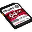Kingston memory card 64GB Canvas React Plus SDXC UHS-II 300R/260W U3 V90 for Full HD/4K/8K