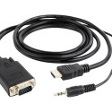 Gembird kaabel HDMI - VGA + 3,5mm (A-HDMI-VGA-03-10)