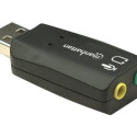 MANHATTAN Hi-Speed USB 3-D Sound Adapter mic-in and audio-out connectivity through any USB port 3D a