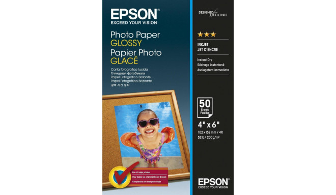 Paber Epson 10x15 PHOTO PAPER GLOSSY (100mm x 150mm, 50 lk 200 gr/m²)