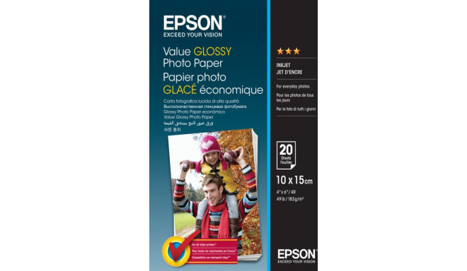 Epson fotopaber 10x15 Value Glossy 20lk