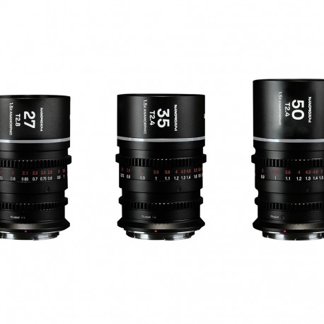 LAOWA objektiivide komplekt Nanomorph S35 Prime 3-osaline Sony E, hõbedane
