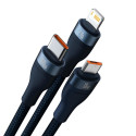 Baseus cable 3in1 Flash II USB - micro USB + Lightning + USB-C 1,2m 3,5A blue 66W