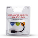 USB C-Jack 3.5 mm Adapter Savio AK-35/B Must
