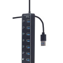 USB-jaotur GEMBIRD UHB-U3P7P-01 Must