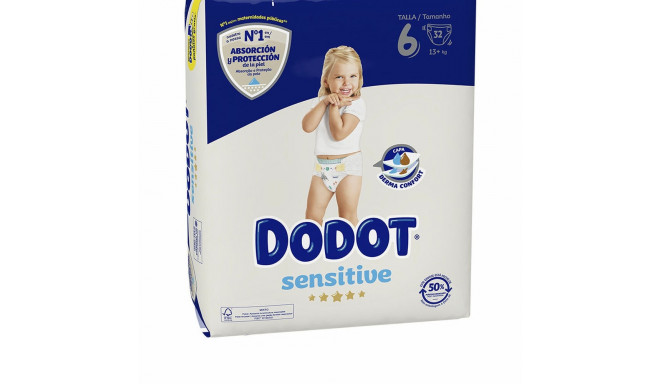 Disposable nappies Dodot Sensitive 6 +13 kg (32 Units)