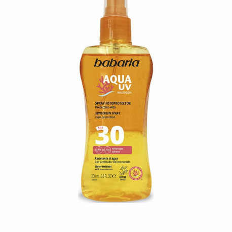 Keha Päikesekaitse Sprei Babaria Solar Aqua UV SPF 30 (200 ml)