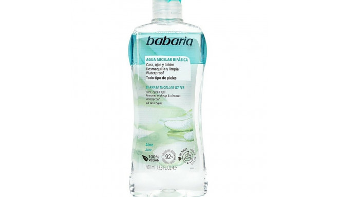 Sejas divfāzu meikapa noņēmējs Babaria Micellārs ūdens Alveju (400 ml)