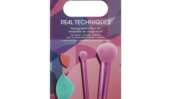 Set of Make-up Brushes Real Techniques Feeling Festive Face 4 Pieces