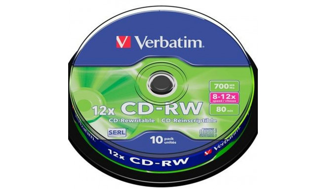 CD-RW Verbatim    10 Ühikut 700 MB 12x