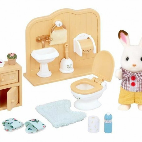 Action Figure Sylvanian Families Chocolate Rabbit and Toilet Set