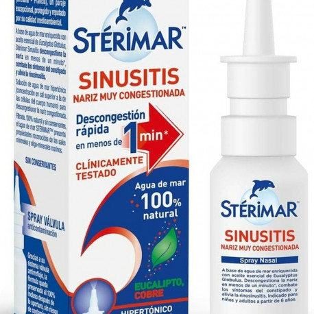 Ninasprei Stérimar Sinusitis Soolane vesi Vähendab ummistust 20 ml