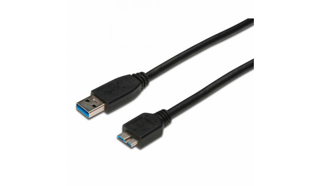 USB-kaabel-mikro USB Digitus AK-300117-003-S Must 25 cm