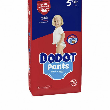 Disposable nappies Dodot Pants Size 5 Knickers (58 Units)