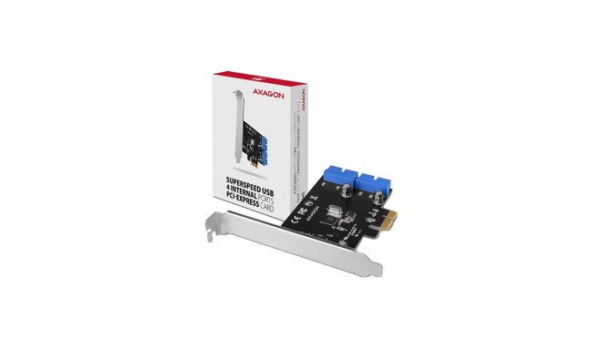 AXAGON PCEU-034VL PCIe Adapter 4x int. USB3.0 19pin UASP VIA + LP