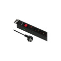 QOLTEC 53993 Surge protector CB Qoltec for RACK 19 16A 1U PDU 6xSCHUKO 2m