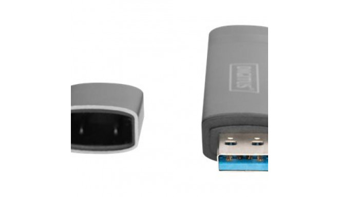 DIGITUS DA-70886 Kombokaardilugeja ja jaotur USB-C+USB 3.0 1x SD 1x MicroSD 1x USB 3.0 hall