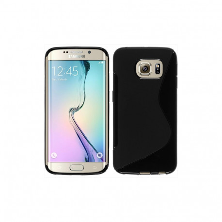 Kaitseümbris Samsung Galaxy S6 Edge, kummist, S-disain, must